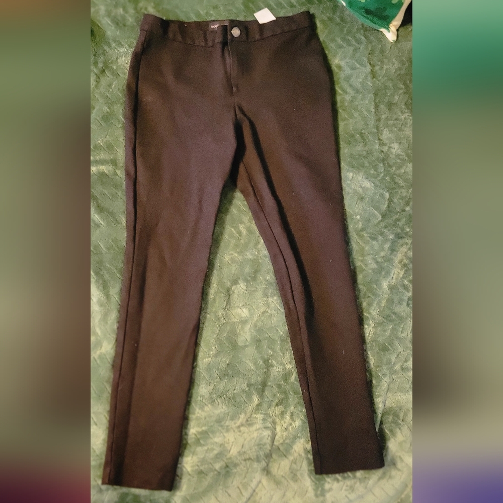 Banana Republic Black Chino Ankle Length Dress Pant With Button Waist, Size 2P